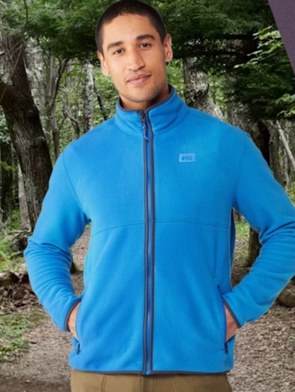 Rei Trailmade Fleece Jacket Blue Mens Size Small